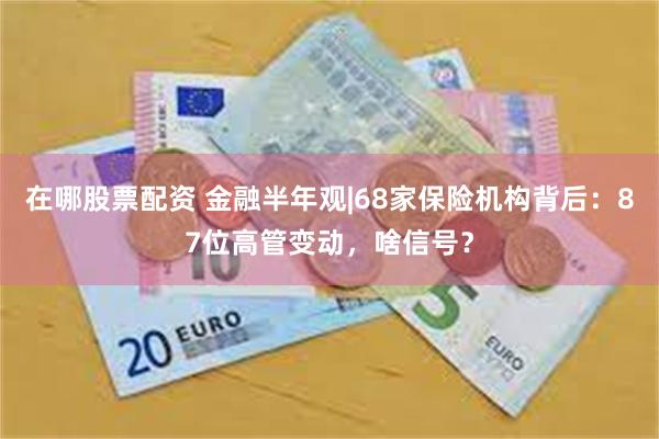 在哪股票配资 金融半年观|68家保险机构背后：87位高管变动，啥信号？