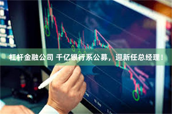杠杆金融公司 千亿银行系公募，迎新任总经理！