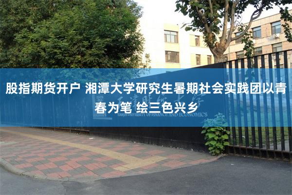 股指期货开户 湘潭大学研究生暑期社会实践团以青春为笔 绘三色兴乡
