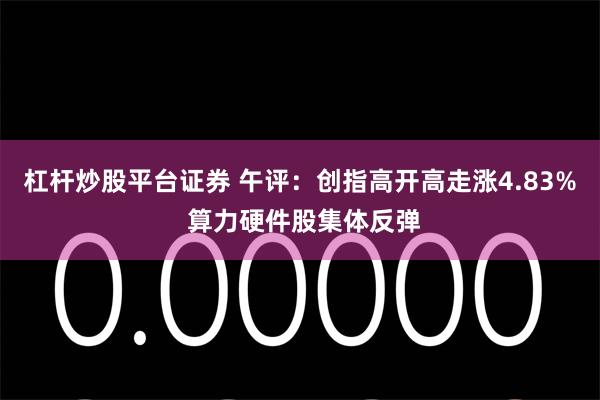 杠杆炒股平台证券 午评:创指高开高走涨4.83% 算力硬件股集体反弹