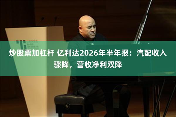 炒股票加杠杆 亿利达2026年半年报：汽配收入骤降，营收净利双降