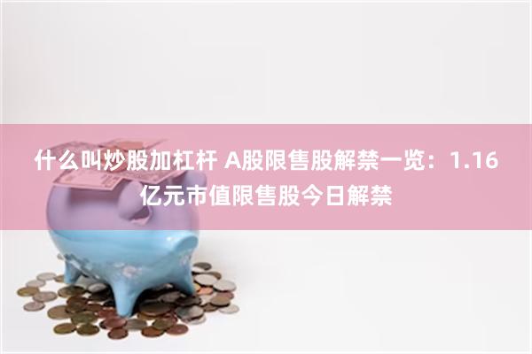 什么叫炒股加杠杆 A股限售股解禁一览：1.16亿元市值限售股今日解禁