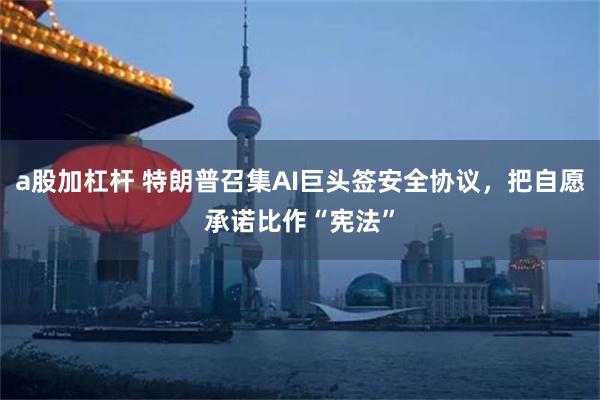 a股加杠杆 特朗普召集AI巨头签安全协议，把自愿承诺比作“宪法”