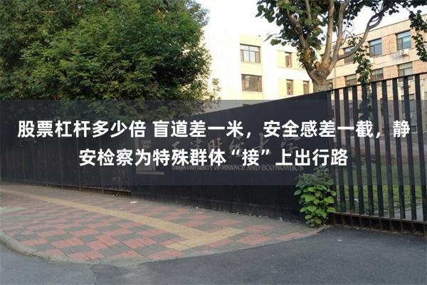 股票杠杆多少倍 盲道差一米,安全感差一截,静安检察为特殊群体“接”上出行路